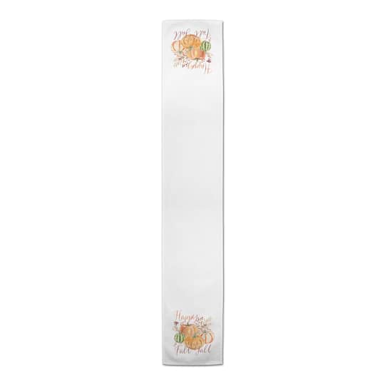 72" Watercolor Pumpkin Table Runner